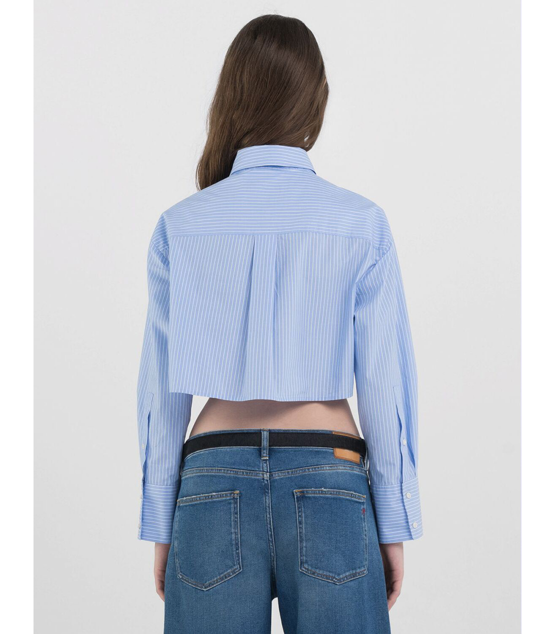 コットンポプリンクロップシャツ 詳細画像 ブルー 2